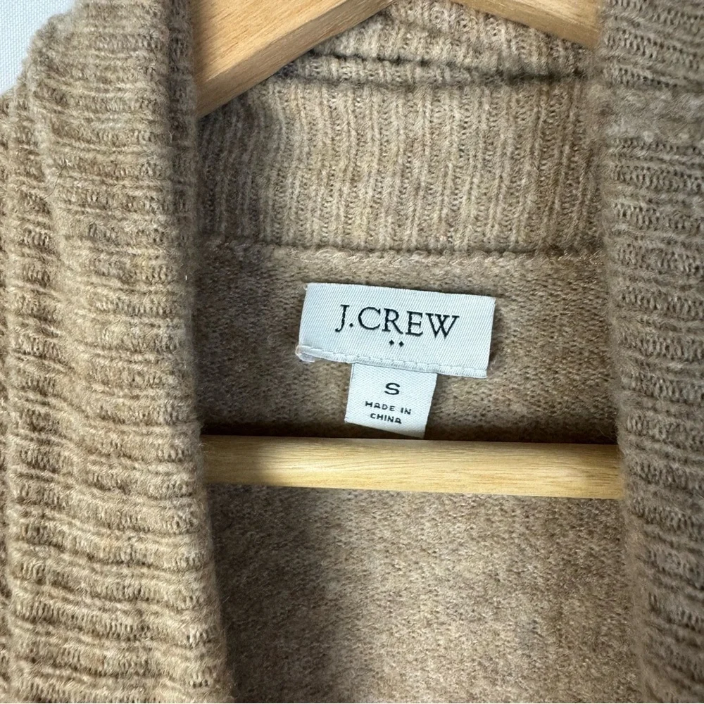 J. Crew Camel Brown Button Turtleneck Soft Yarn Pullover Sweater S